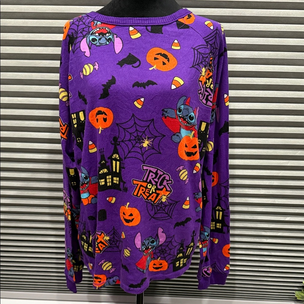 Disney Purple Stitch Halloween Pajama Top